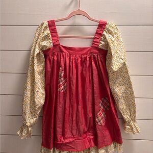 Weissman Red and Yellow Kids Casual Dress